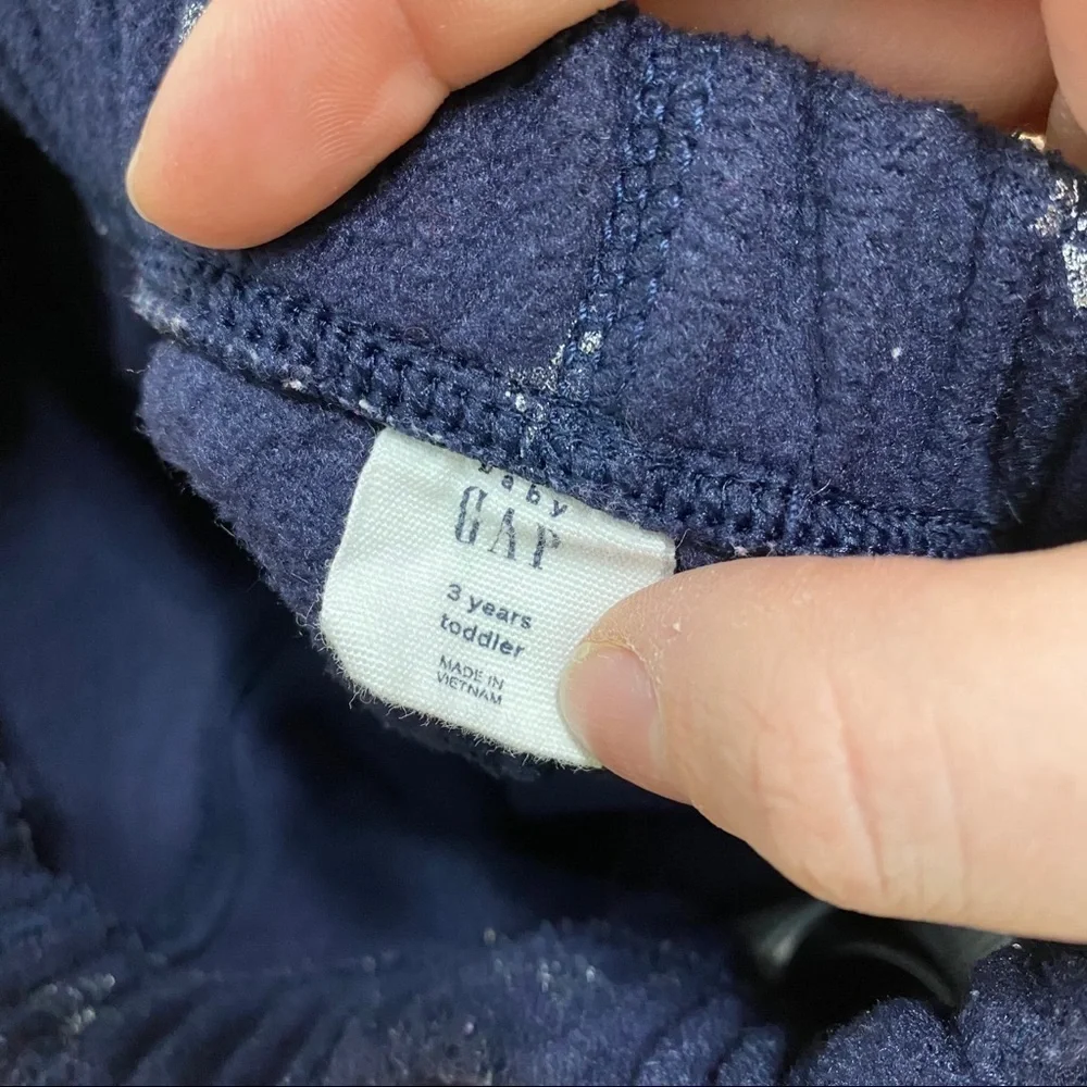 Baby Gap Fleece Star Print Outfit Sweatshirt 3-4 Blue Girls 3T 4T